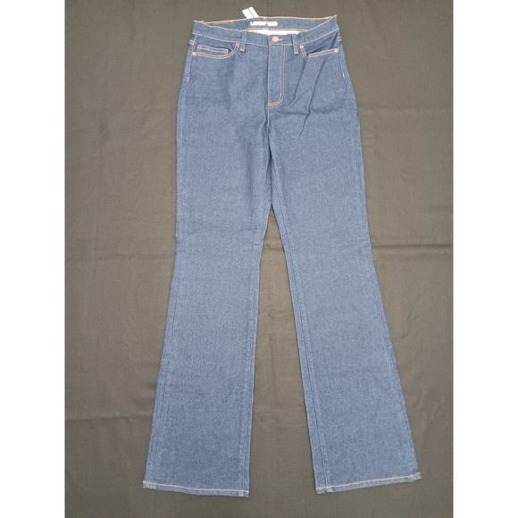 Lands' End Denim - Lands End Women's Dark Wash Bootcut Denim Jeans Blue Mid Rise Size 12 Tall NEW